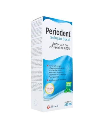PERIODENT ENXAGUANTE BUCAL 250ML C/ALCOOL CLOREXIDINA (GLOBO)