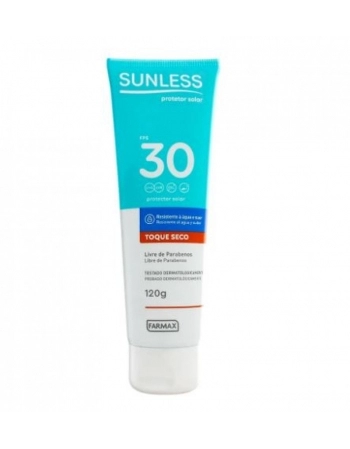 PROTETOR SOLAR SUNLESS OIL FREE FPS 30 120G TOQUE SECO (FARMAX)