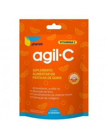 VITAMINA C GOMINHA AGIL-C LARANJA C/25 UND (PHARLAB)