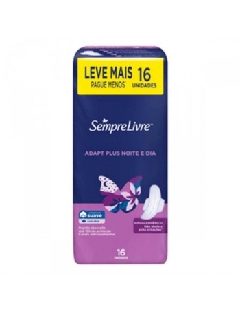 ABSORVENTE J&J SEMPRE LIVRE MAX DIA/NOITE SUAVE C/ABAS C/16 UND (JOHNSON & JOHNSON)