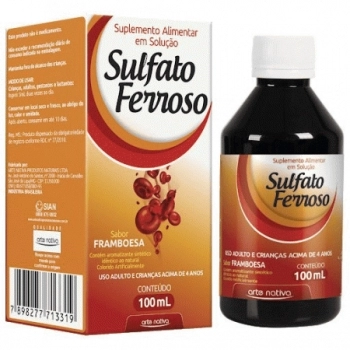 SULFATO FERROSO SUSPENSAO 100ML SULFATO FERROSO (ARTE NATIVA)