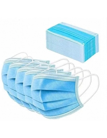 MASCARA DESCARTAVEL TRIPLA AZUL C/50 UND (MEDIX)