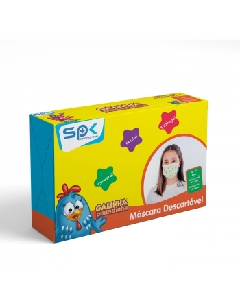 MASCARA DESC.TRIPLA INF.GALINHA PINTADINHA C/25 ESCOLAR