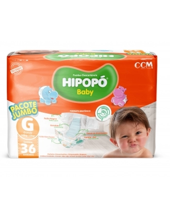 FRALDA HIPOPO BABY JUMBO G C/36