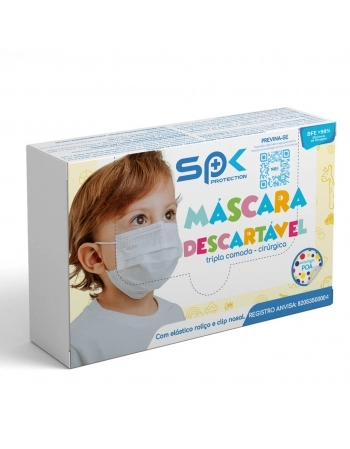 MASCARA DESCARTAVEL TRIPLA INFANTIL POA C/25 UND (SPROTECTION)