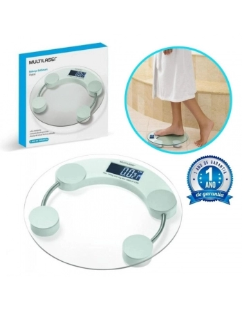 BALANCA DIGITAL MULTILASER EATSMART TRANSPARENTE 180KG (MULTILASER)