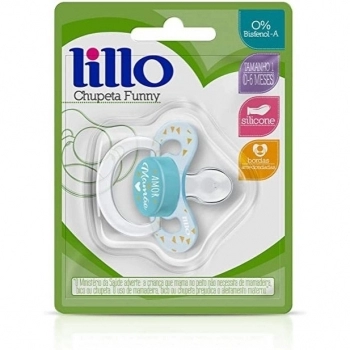 CHUPETA T1 (627121) FUNNY AMOR AZUL DE SILICONE ORTODONTICO (LILLO)