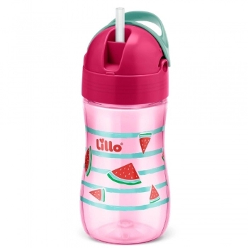 COPO EVOLUTION C/CANUDO 300ML ROSA (630231) (LILLO)