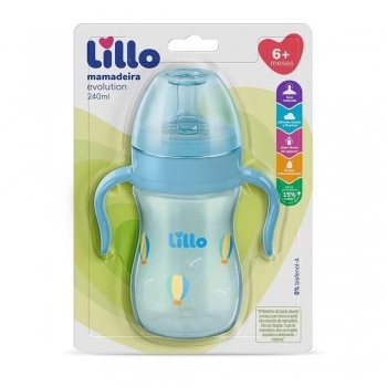 MAMADEIRA PRIMEIROS PASSOS C/ALCA 240ML AZUL (628421) (LILLO)