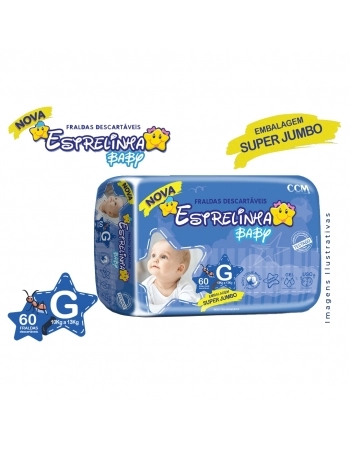 FRALDA ESTRELINHA JUMBO G C/60 UND (CCM)