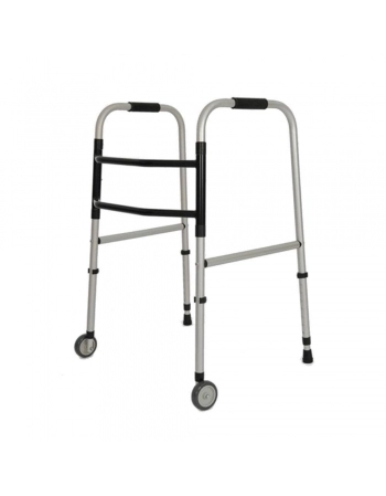 ANDADOR ALUMINIO 100KG DOBRAVEL 2BARRAS PLUS C/RODA (A400) (INDAIA)