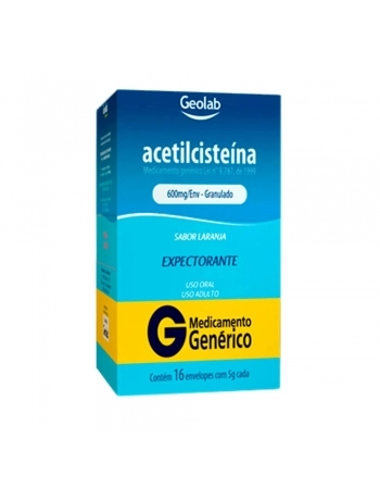 ACETILCISTEINA 600MG ADULTO C/16 ENVELOPES (GEOLAB)