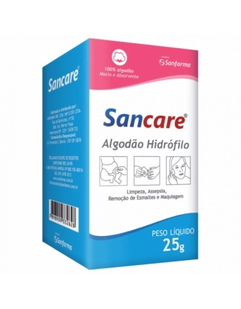 ALGODAO HIDROFILO 25G SANCARE (SANFARMA)