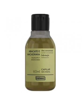 OLEO CAPILA E CORPORAL ABACATE E MACADAMIA 60ML (FARMAX)