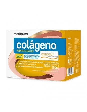 COLAGENO HIDROLISADO VERISOL 2 EM 1 SACHE MANGA C/MARACUJA C/30 10 (MAXINUTRI)