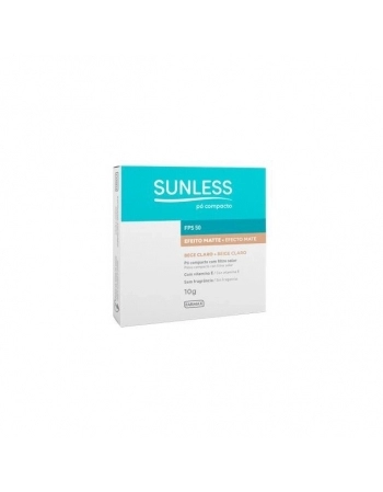 PO COMPACTO SUNLESS FPS50 BEGE CLARO 10G (FARMAX)