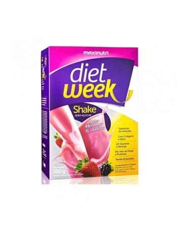 DIET WEEK SHAKE MORANGO E AMORA 360G (MAXINUTRI)