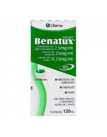 BENATUX XAROPE 120ML DIFENIDRAMINA AMONIO SODIO (CIFARMA)