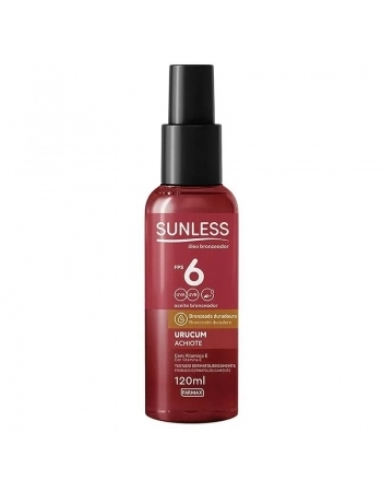 OLEO BRONZEADOR SUNLESS URUCUM FPS 6 120ML (FARMAX)