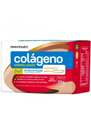 COLAGENO HIDROLISADO VERISOL 2 EM 1 SACHE FRUTAS VERMELHAS C/30 10G (MAXINUTRI)