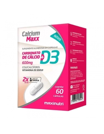CALCIUM MAXX D3 C/60CAPS CARBONATO DE CALCIO (MAXINUTRI)