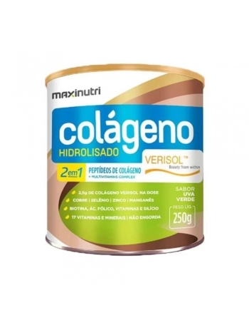 COLAGENO HIDROLISADO VERISOL 2 EM 1 LATA UVA VERDE 250G (MAXINUTRI)