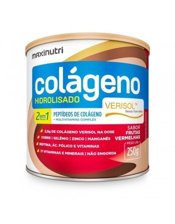COLAGENO HIDROLISADO VERISOL 2 EM 1 LATA FRUTAS VERMELHAS 250G (MAXINUTRI)
