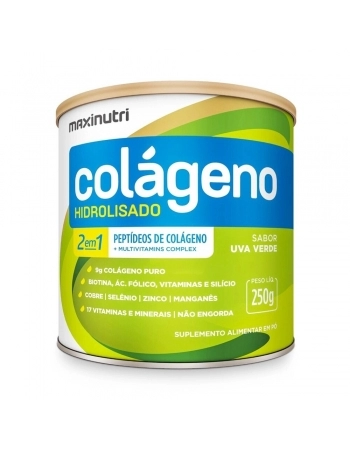 COLAGENO HIDROLISADO 2 EM 1 LATA UVA VERDE 250G (MAXINUTRI)