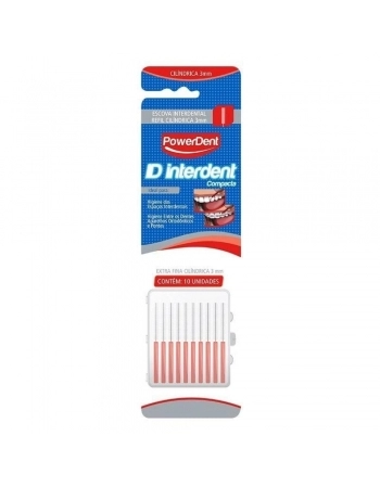ESCOVA INTERDENTAL EXTRA FINA 3MM VERMELHA (1236) (POWERDENT)