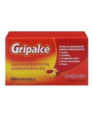 GRIPALCE C/20CAPS PARACETAMOL CLORFENIRAMINA FENILEFRINA (BRASTERAPICA)