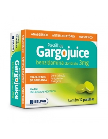 GARGOJUICE PAST.MENTA C/12 BENZIDAMINA