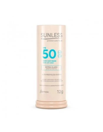 PROTETOR SUNLESS STICK FACIAL C/BASE EXTRA CLARA 12G