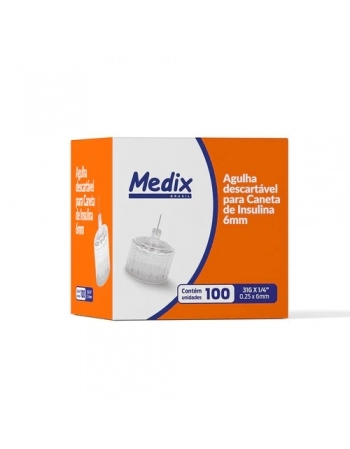 AGULHA DESC.P/CANETA INSULINA 31G 6MM C/100 LARANJA