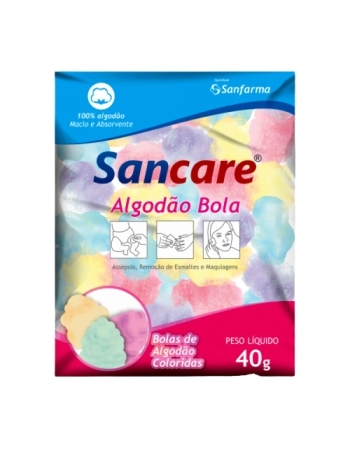 ALGODAO BOLA COLORIDA 40G SANCARE (SANFARMA)
