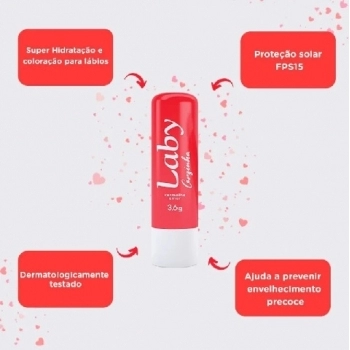 LABY CORZINHA FPS15 VERMELHO AMOR 3,6G