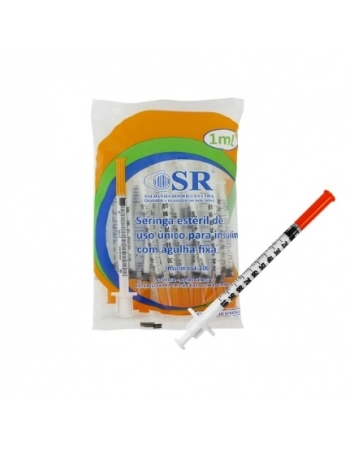 SERINGA 1ML P/INSULINA AGULHA 0,55 X 20MM (AZUL) (SR)
