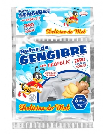 BALAS GENGIBRE/ PROPOLIS C/6 22G ZERO AÇUCAR (BALAS BELA VISTA)