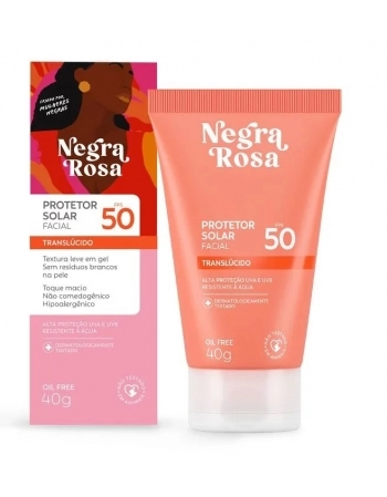 PROT.NEGRA ROSA FACIAL FPS50 TRANSLUCIDO 40G