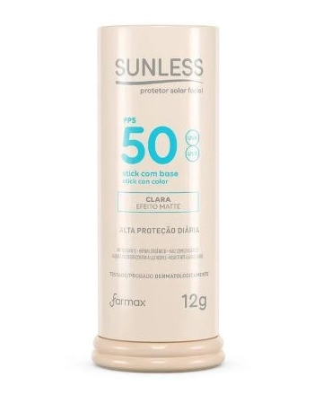 PROTETOR SUNLESS STICK FACIAL C/BASE CLARA 12G