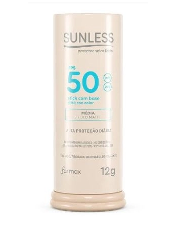PROTETOR SUNLESS STICK FACIAL C/BASE MEDIA 12G