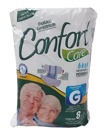 FRALDA GERIATICA CONFORT CARE G C/8 UND (MEGAFRAL)