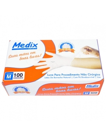 LUVA P/PROCEDIMENTOS M C/100 UND (MEDIX)