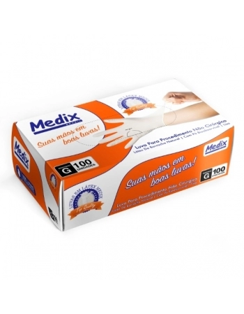 LUVA P/PROCEDIMENTOS G C/100 UND (MEDIX)