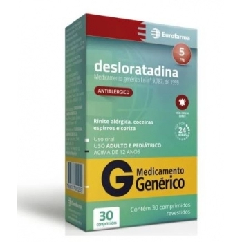 DESLORATADINA 5MG C/10CPR (EUROFARMA)