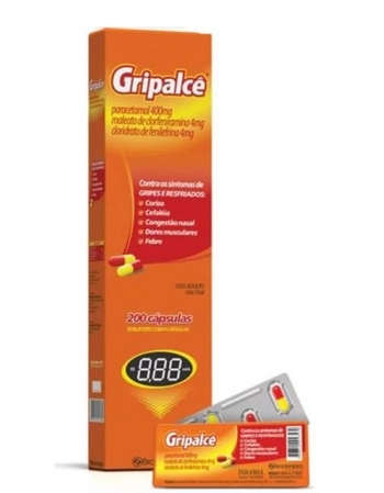 GRIPALCE 50 X 4CAPS PARACETAMOL + CLORFENIRAMINA + FENILEFRINA (BRASTERAPICA)