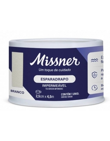 ESPARADRAPO IMPERMEAVEL BRANCO 2,5CM X 4,5M (MISSNER)