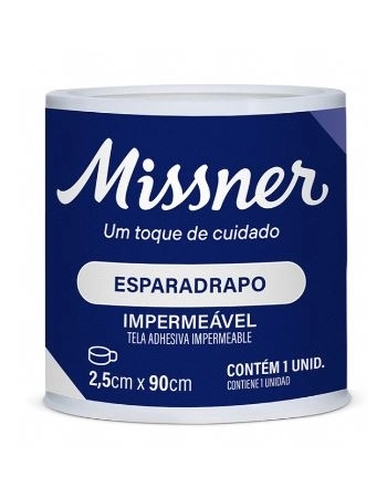 ESPARADRAPO IMPERMEAVEL BRANCO 2,5CM X 0,90 C/12 UND (MISSNER)