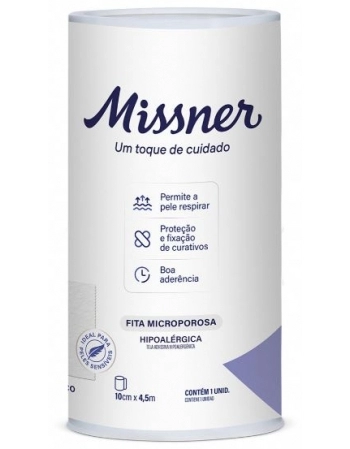 FITA MICROPOROSA BRANCA 10CM X 4,5M (MISSNER)