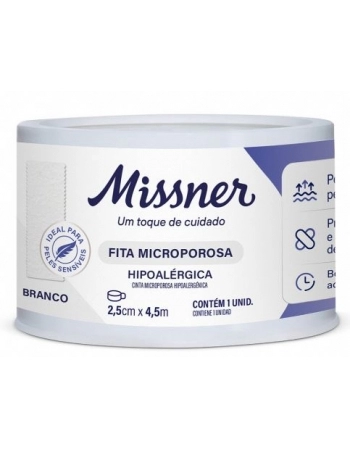 FITA MICROPOROSA BRANCA 2,5CM X 4,5M (MISSNER)