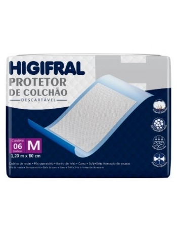 PROTETOR DE COLCHAO DESCARTAVEL HIGIFRAL M C/6 UND (EUROFRAL)